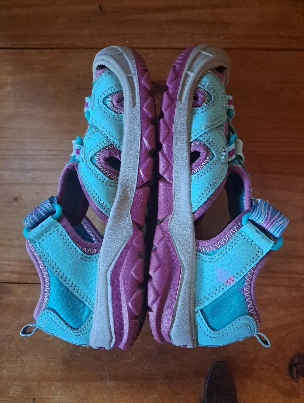Merrell Hydro Sport Kids Sandals Size 13 Turquoise Purple Leather Water Shoes